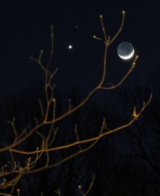 The Moon, Venus and Mars Seen in Raleigh, NC