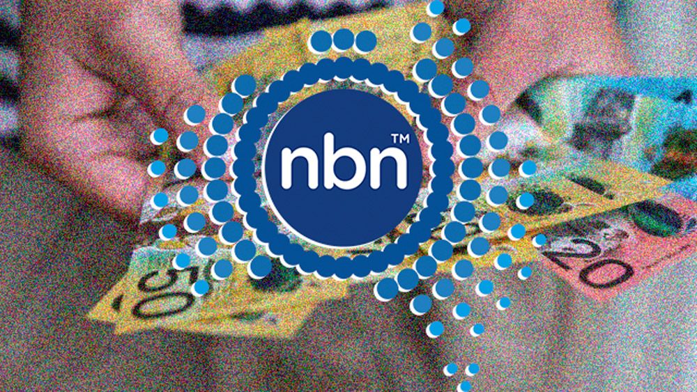 NBN logo superimposed over image of man holding Australian money