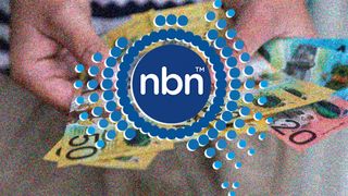 NBN logo superimposed over image of man holding Australian money