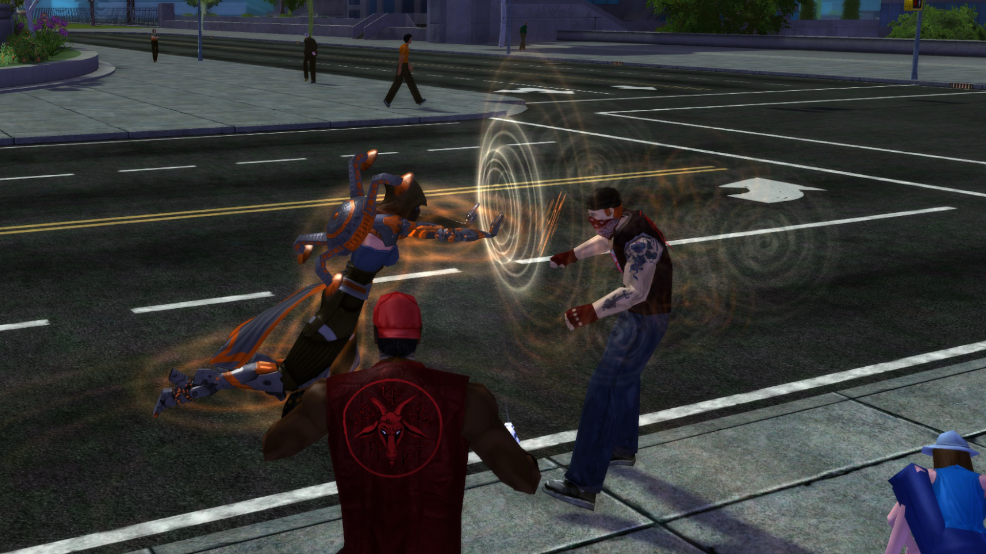 A sonic blast set loose by a hero in City of Heroes.
