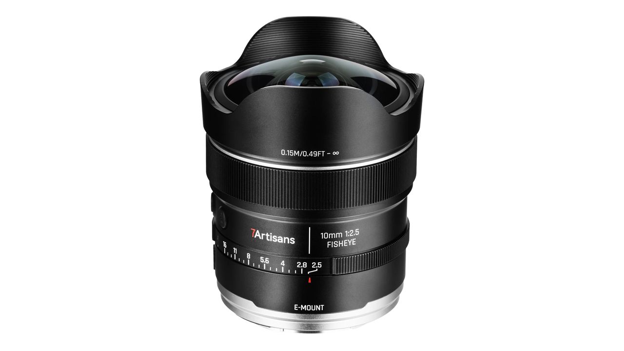 7Artisans AF 10mm f/2.5 Max against a white background