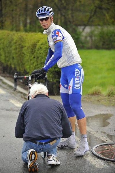 Tom Boonen (Quick Step) had no luck and double-flatted out of the break.