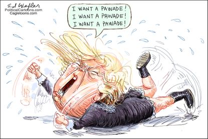 Political cartoon U.S. Trump military parade