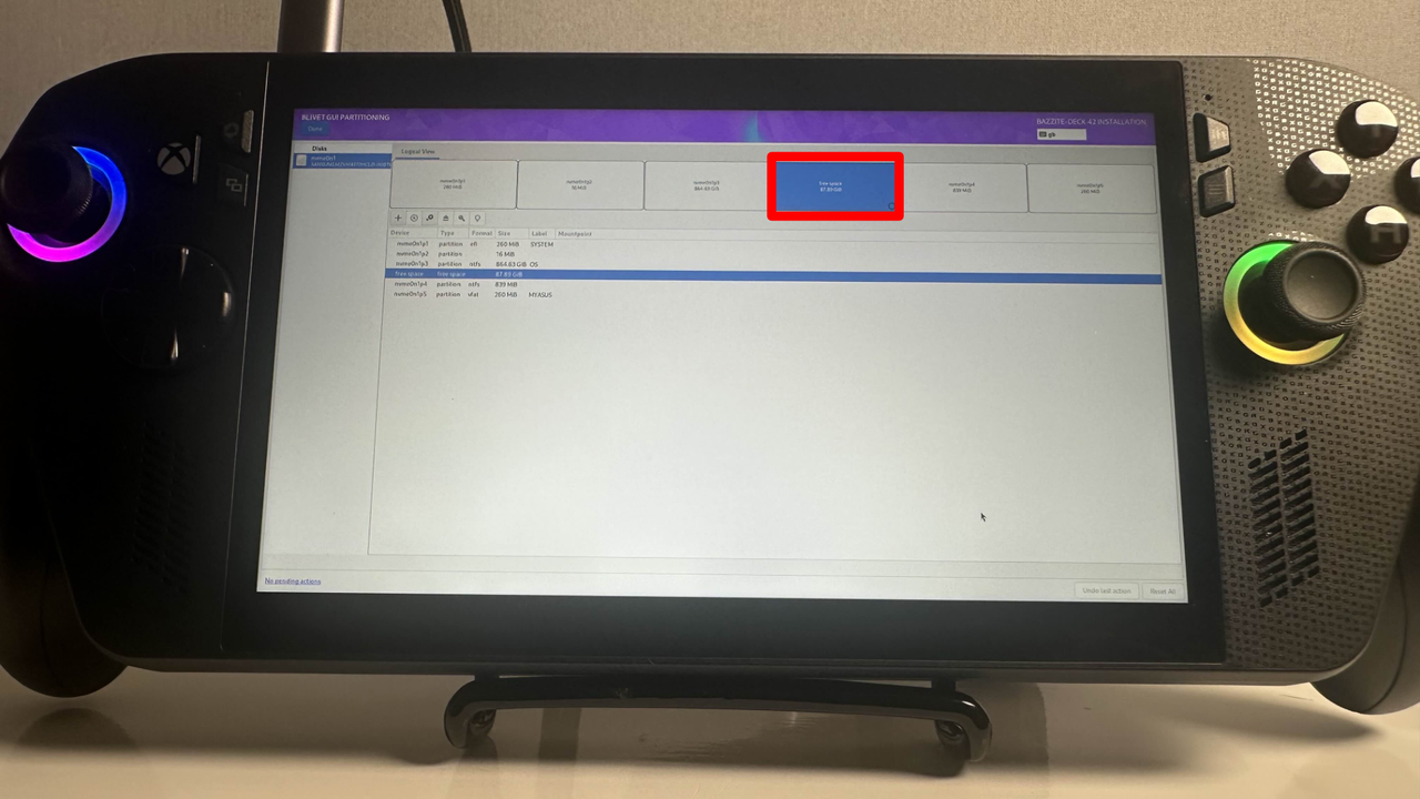 Bazzite dual boot process