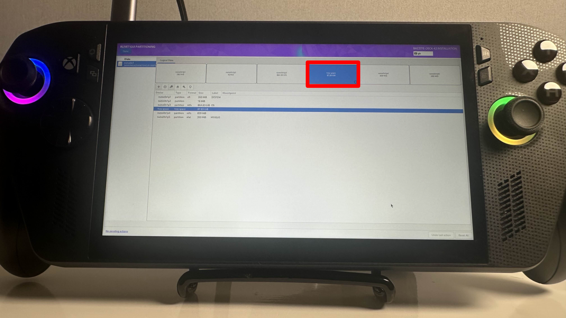 Bazzite dual boot process