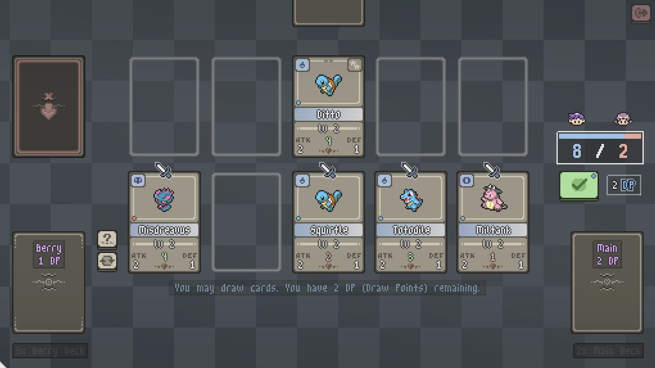 pocket crystal cards arranged on board, player has significant advantage