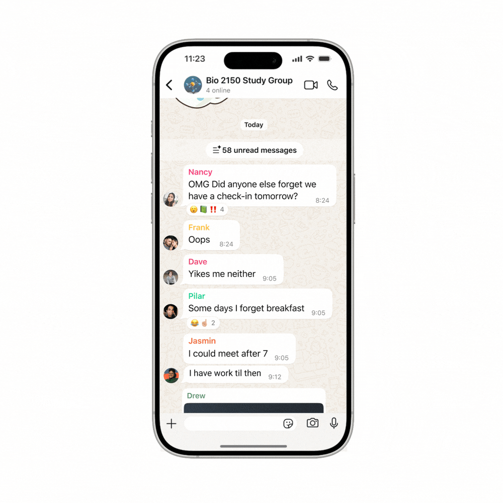 A GIF showing how Private Summaries work on WhatsApp