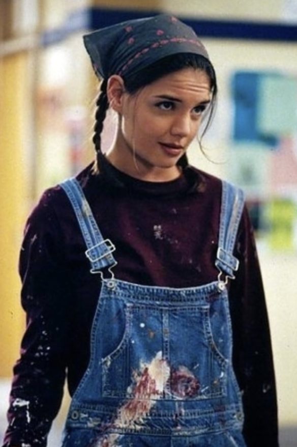 Katie Holmes wore denim overalls as Joey Potter in 'Dawson's Creek.'
