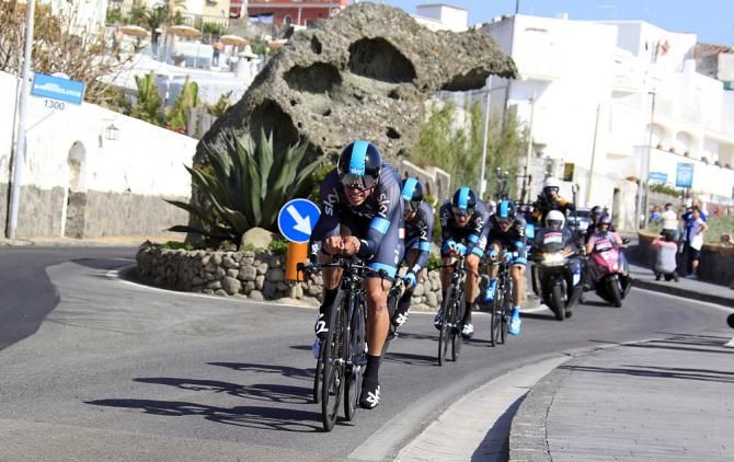 Team Sky on the way to victory