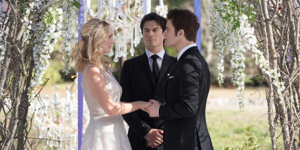 the vampire diaries june wedding caroline forbes damon salvatore stefan salvatore season 8