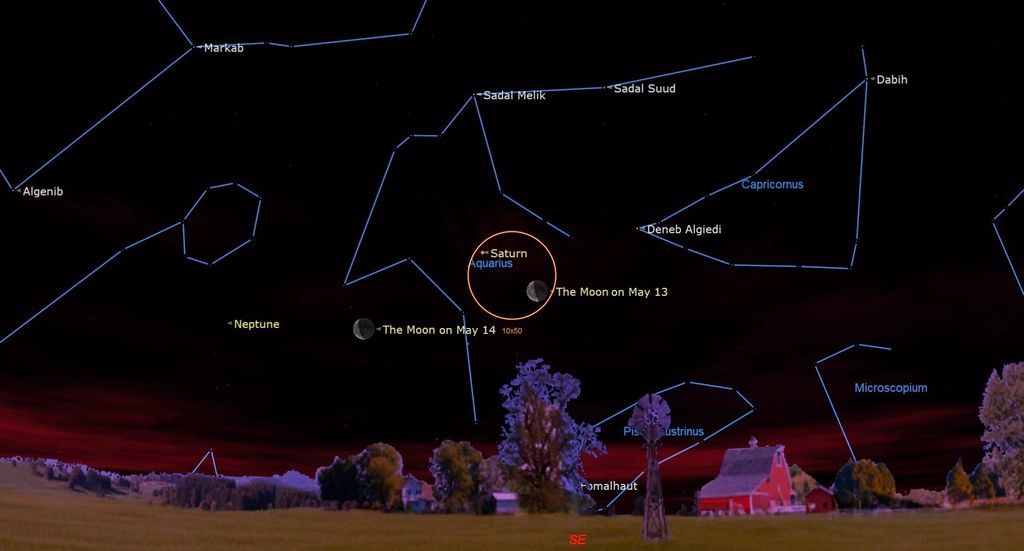 See the moon snuggle up to Saturn in the sky May 13 | Space