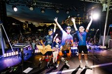 Alexis Magner (right) won the women's overall at 2024 USA Crits, Alfredo Rodriguez took the Winston-Salem Cycling Classic victory and USA Crits men's title, while Sofia Arreolo celebrated on the podium (left) as WSCC women's race winner