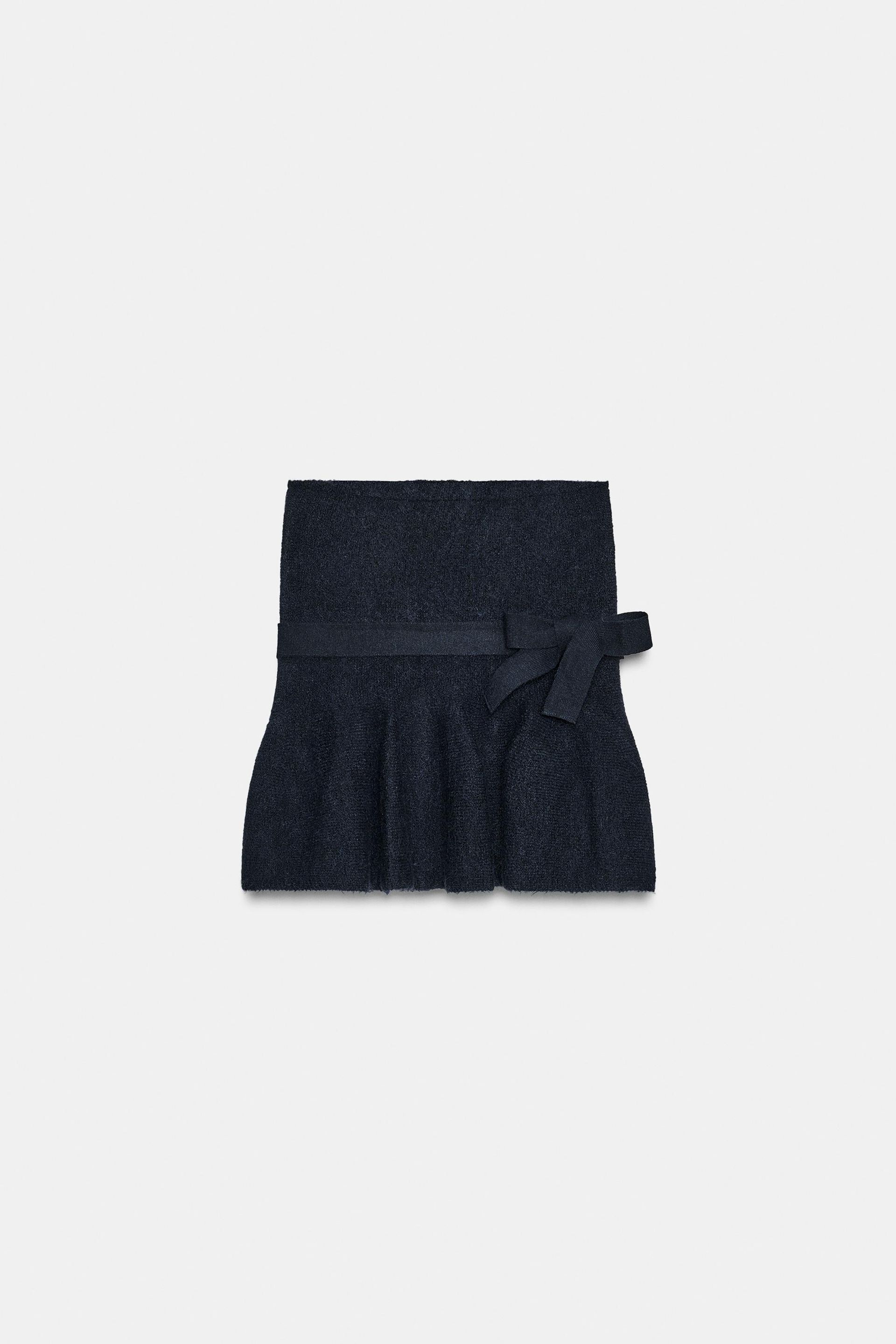 ZARA Tied Knit Peplum Top