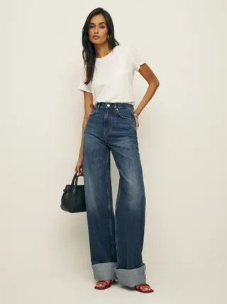 Cary Cuffed High Rise Slouchy Wide Leg Jeans