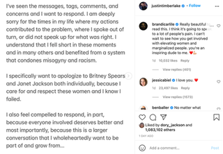 justin timberlake comments