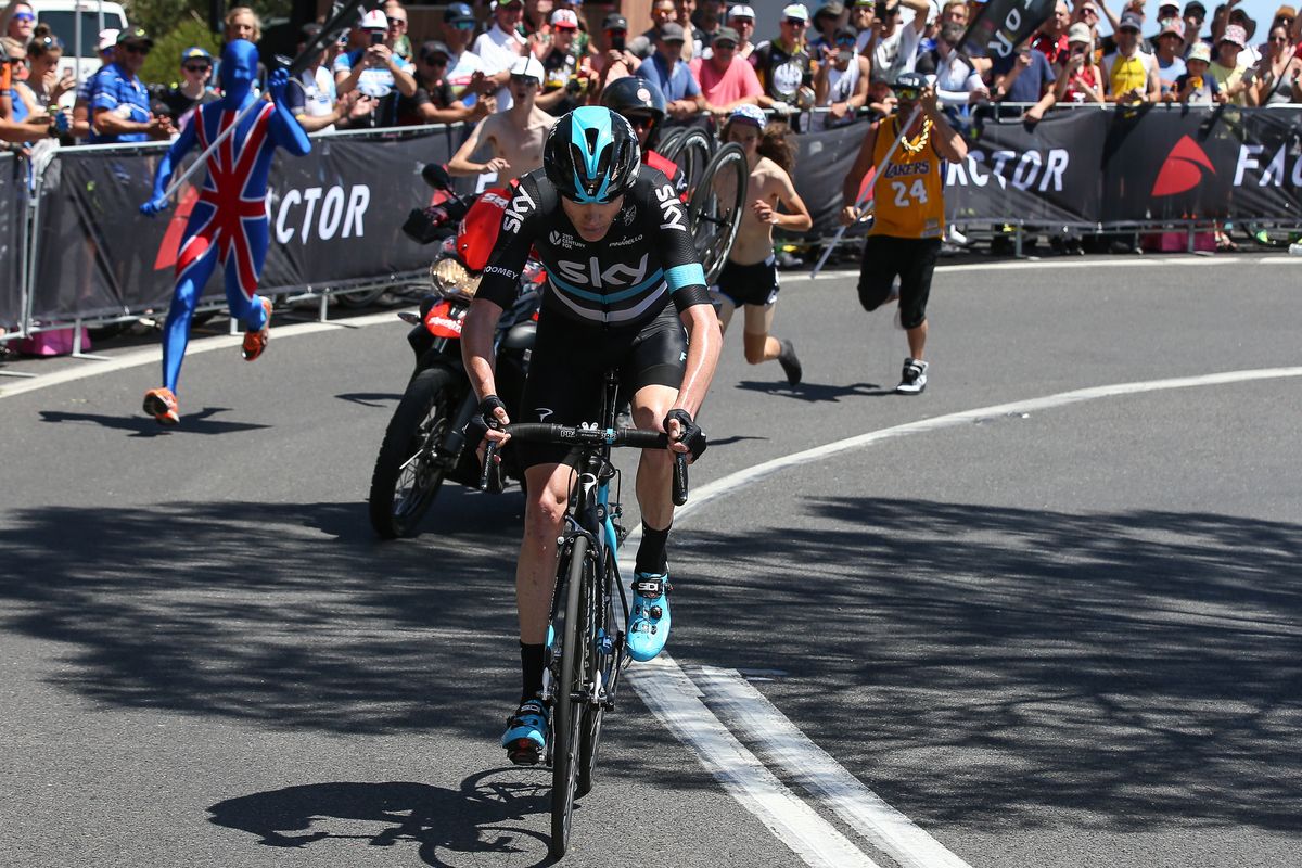 Chris Froome solo up Arthurs Seat