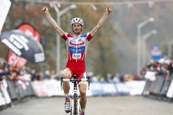 Kevin Pauwels (Sunweb-Revor) soloed to victory in the Tabor, Czech Republic round of the World Cup for the second straight year.