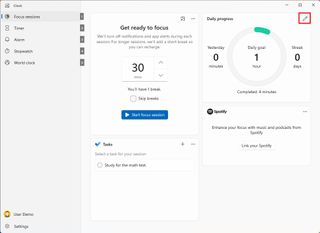 Clock daily progress