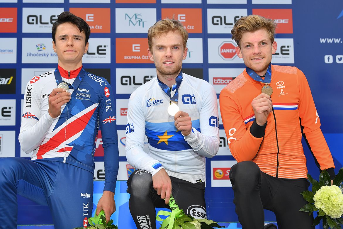 Eli Iserbyt (Belgium) with Tom Pidcock (Great Britain) and Sieben Wouters (Netherlands).