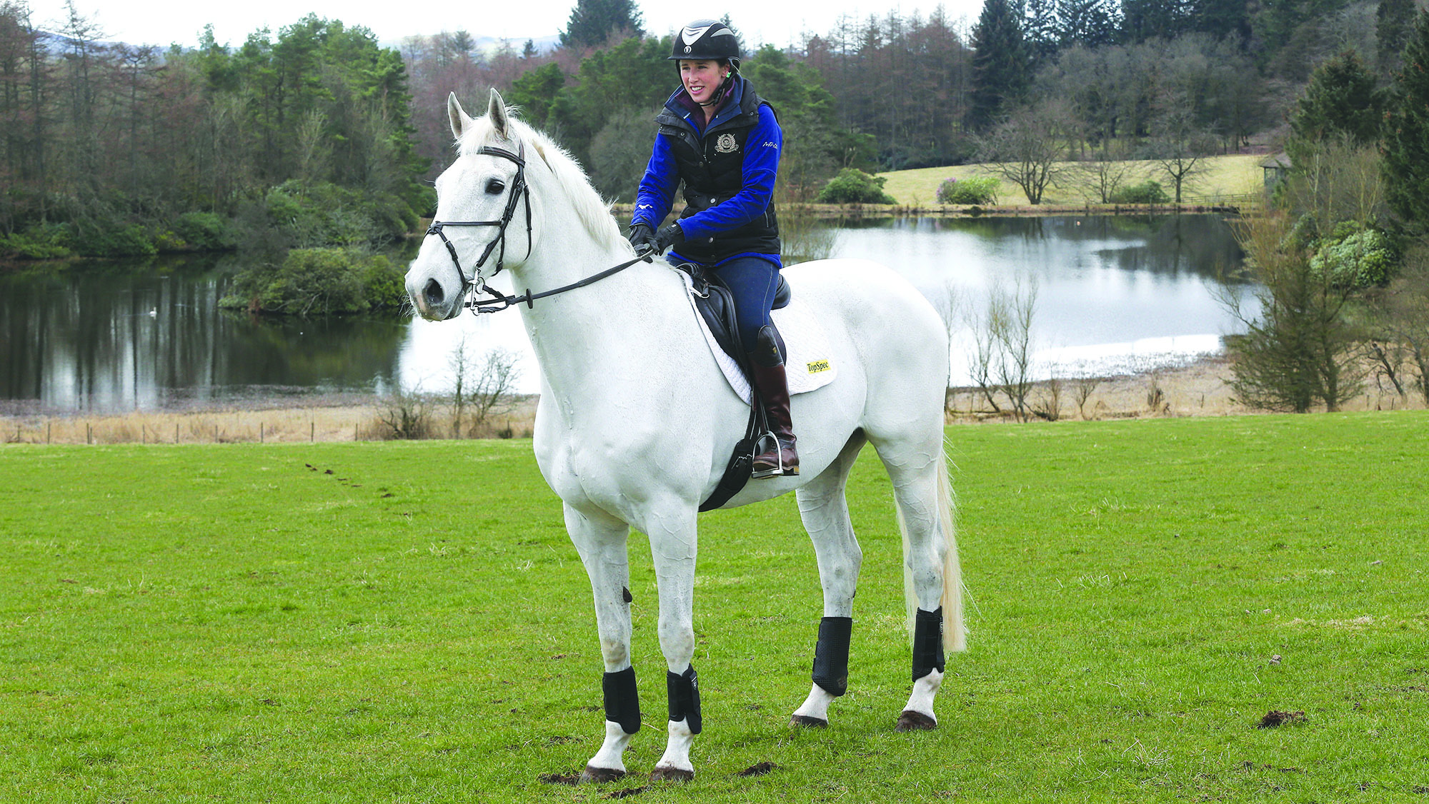 Louisa Milne Home and King Eider at home during a Horse &amp; Hound photoshoot.