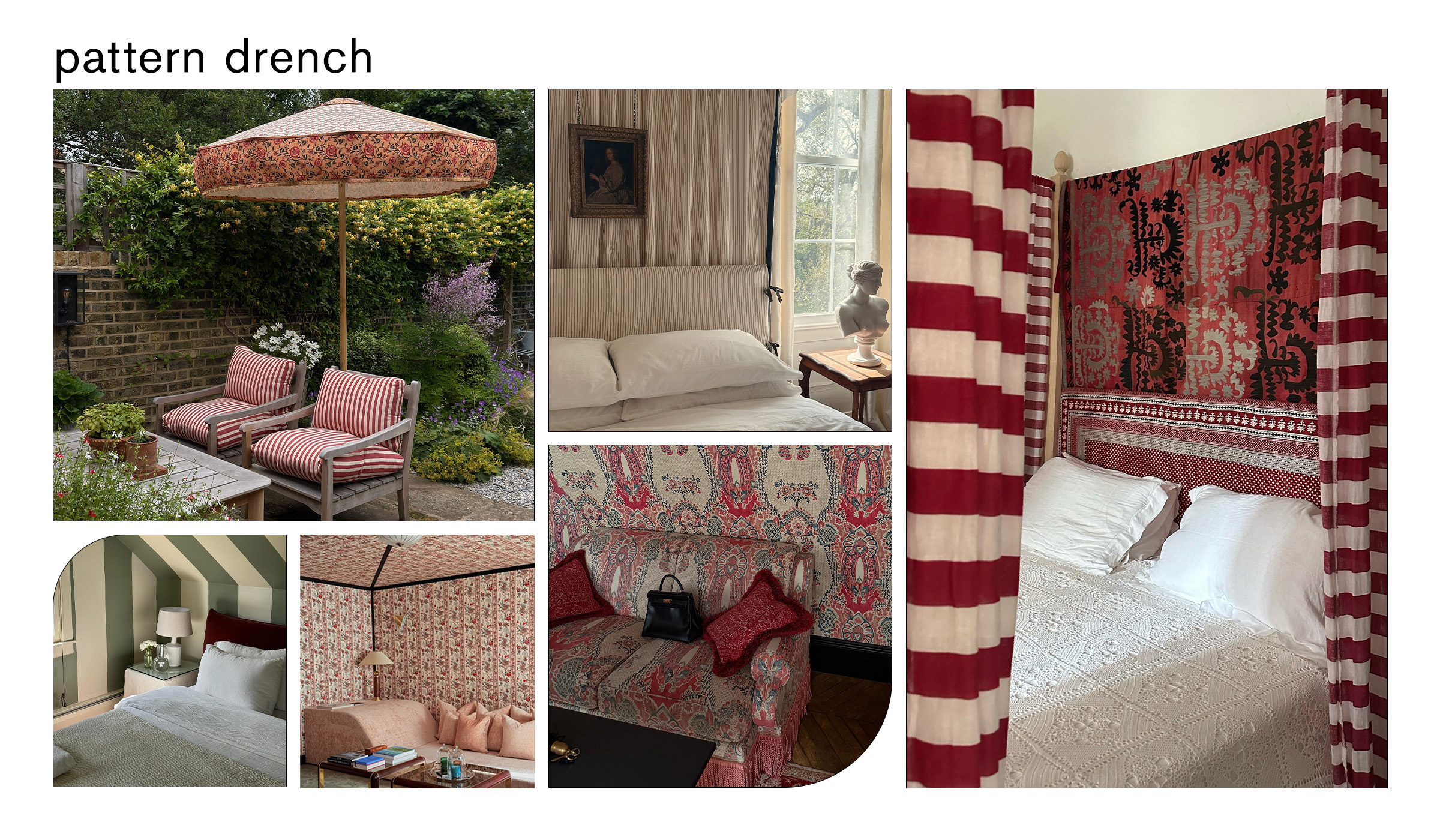 A collage of pattern drench
