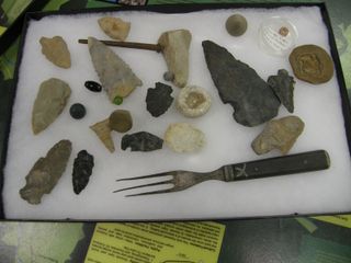 Some artifacts that were found during a 2013 archaeological dig at Hopewell Culture National Historic Park.