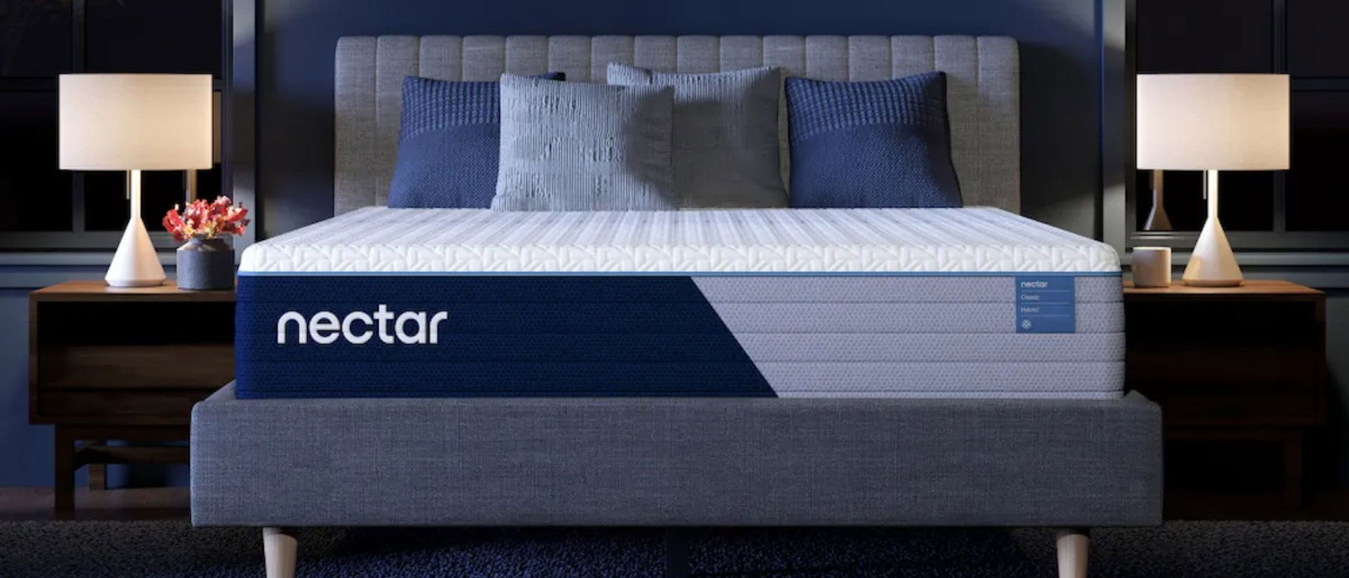 The Nectar Classic Hybrid mattress in a bedroom