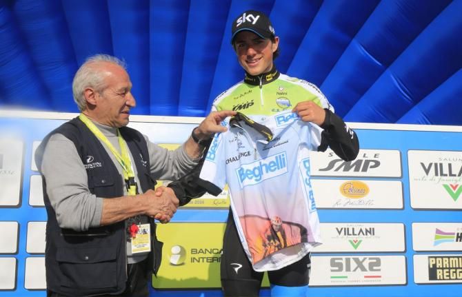 Pete Kennaugh on the Coppi e Bartali podium