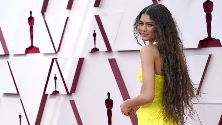 Zendaya at the 93rd Annual Academy Awards at Union Station on April 25, 2021 in Los Angeles, California.
