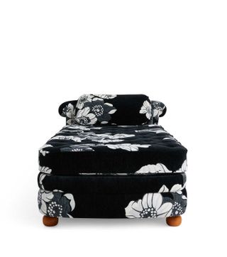 Sahco black and white upholstery textile with flowers