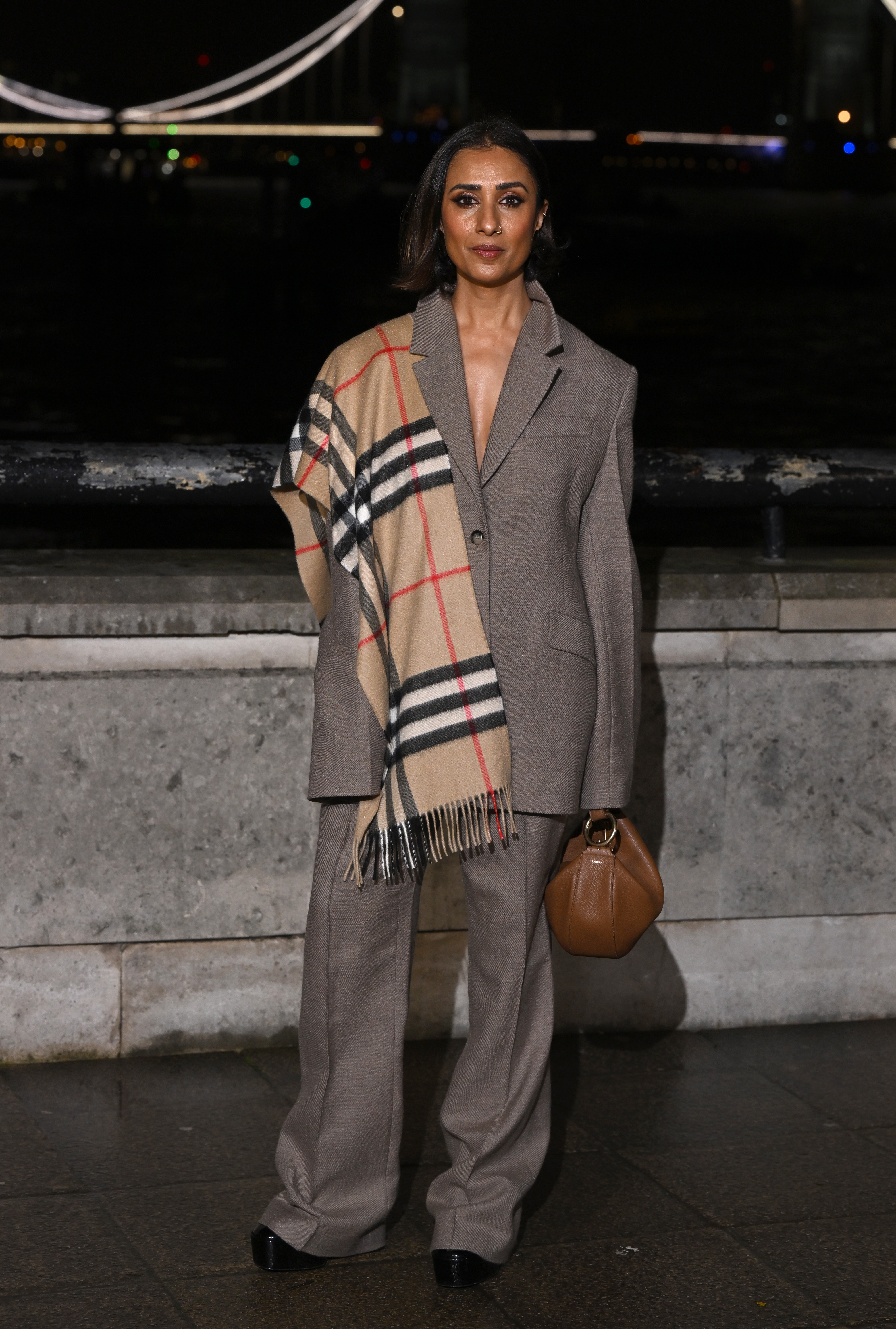 Anita Rani attends the Burberry show during London Fashion Week on 23 February 2026