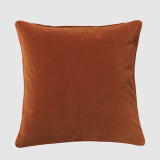 orange velvet cushion