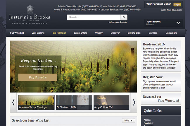 Justerini &amp;amp; Brooks website