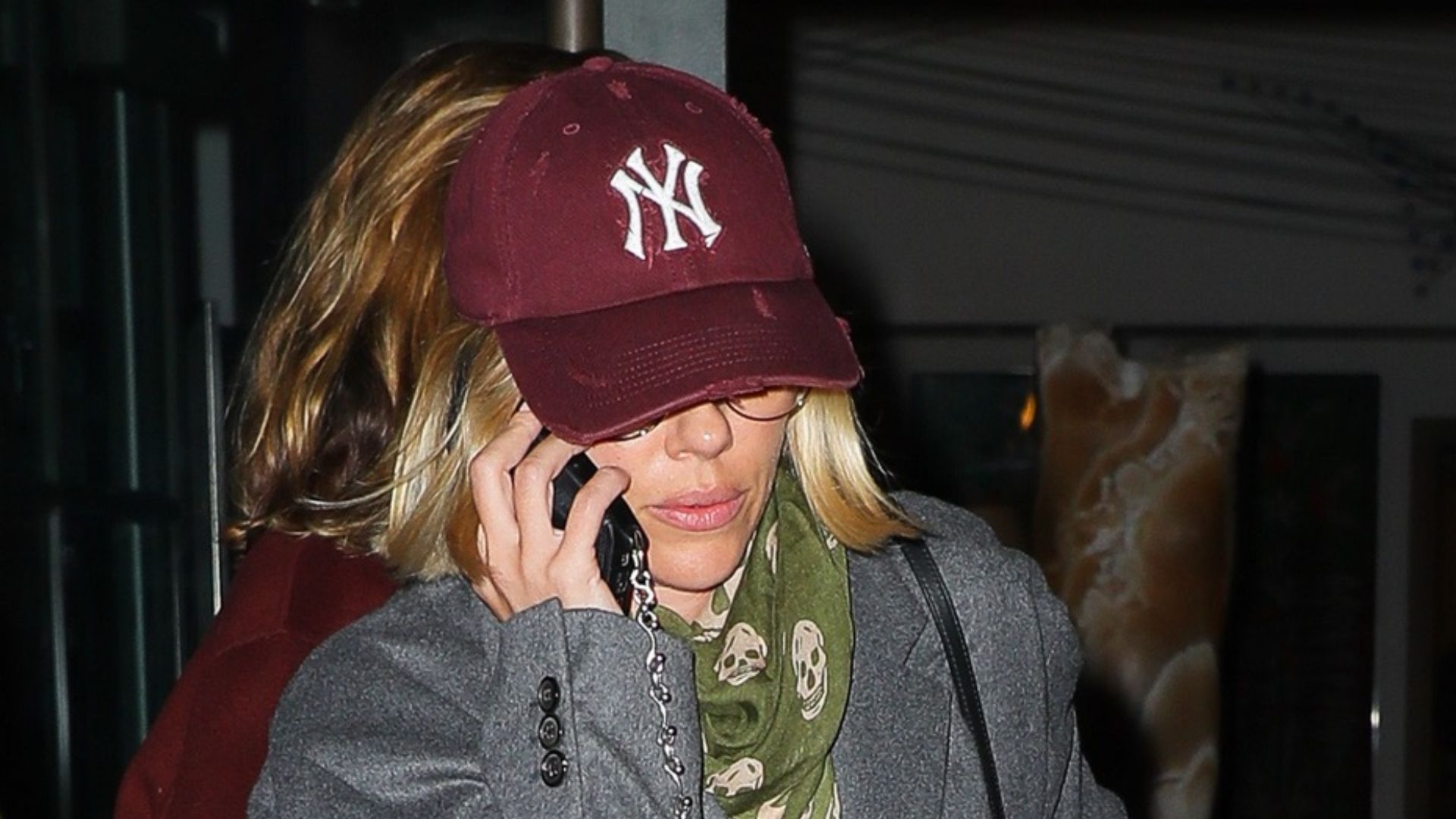 Scarlett Johansson leaves a press junket in New York City