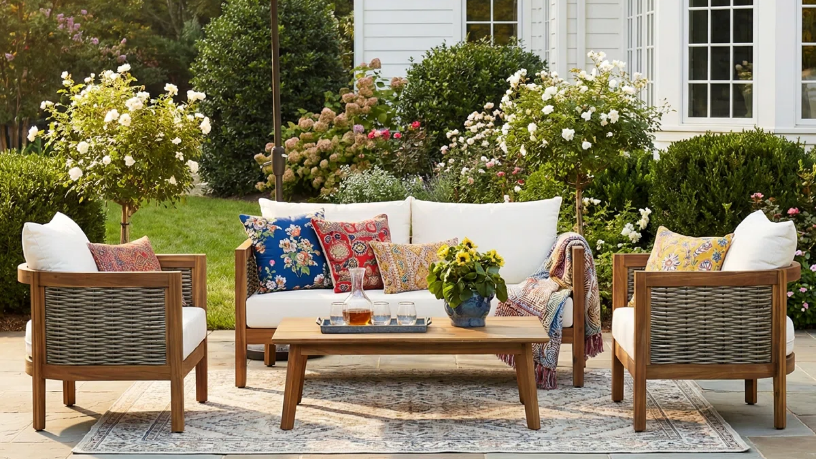 an outdoor seating arrangement