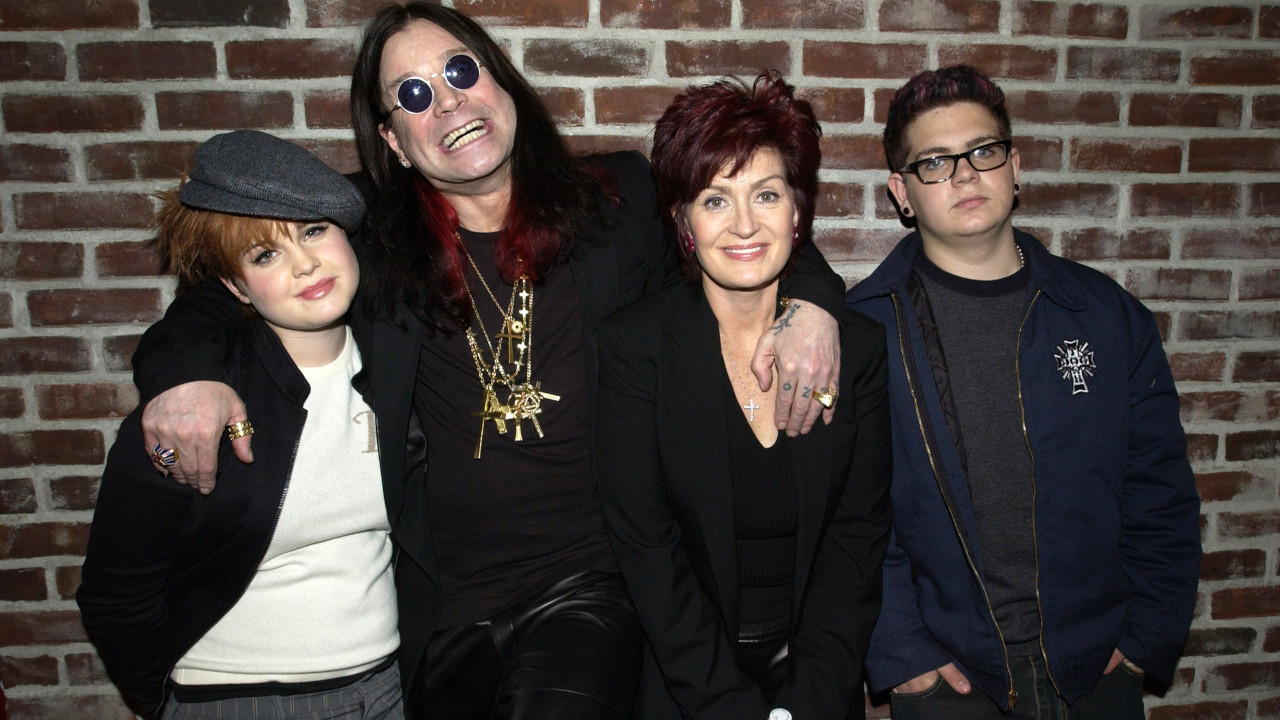 A picture of the Osbourne family: Kelly, Ozzy, Sharon and Jack from 2002.