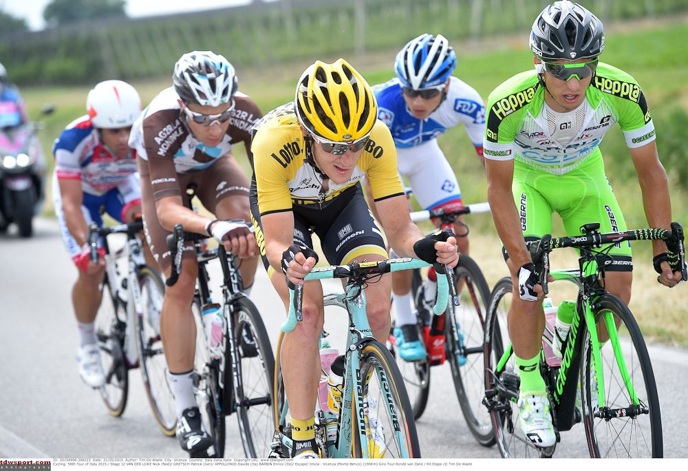The breakaway makes its way during stage 12.