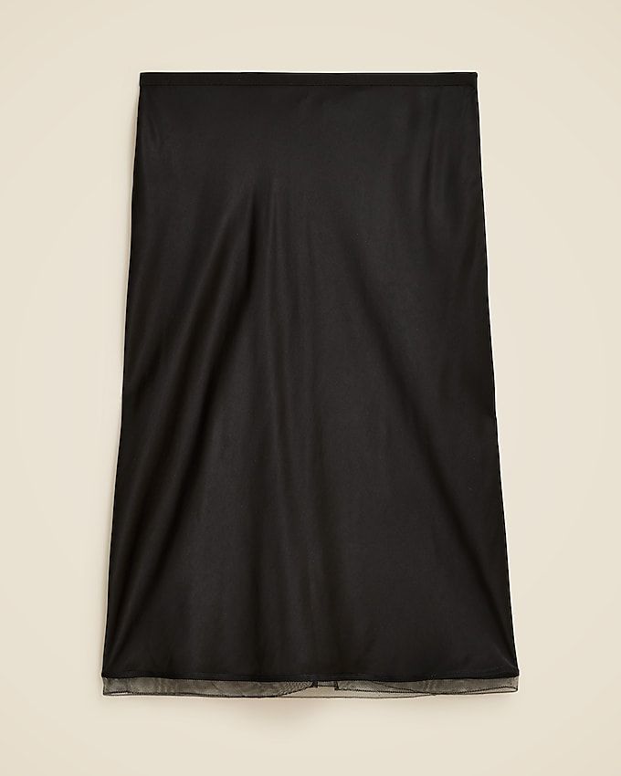 Gwen Knee-Length Slip Skirt in Viscose Charmeuse