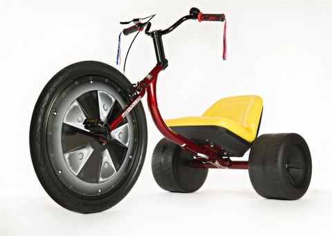 adult riding tricycle