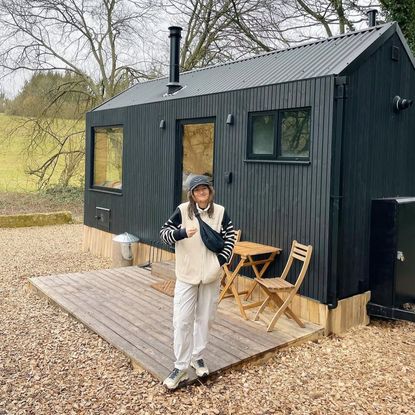 Ally Head staying off-grid off in a cabin in nature