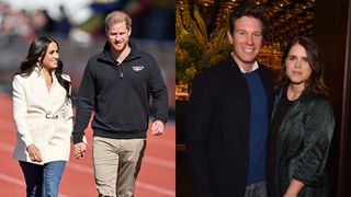 Prince Harry and Meghan side by side with Princess Eugenie and Jack Brooksbank