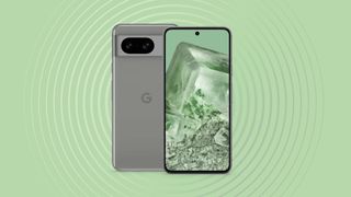 Google Pixel 8 Pro on light green background