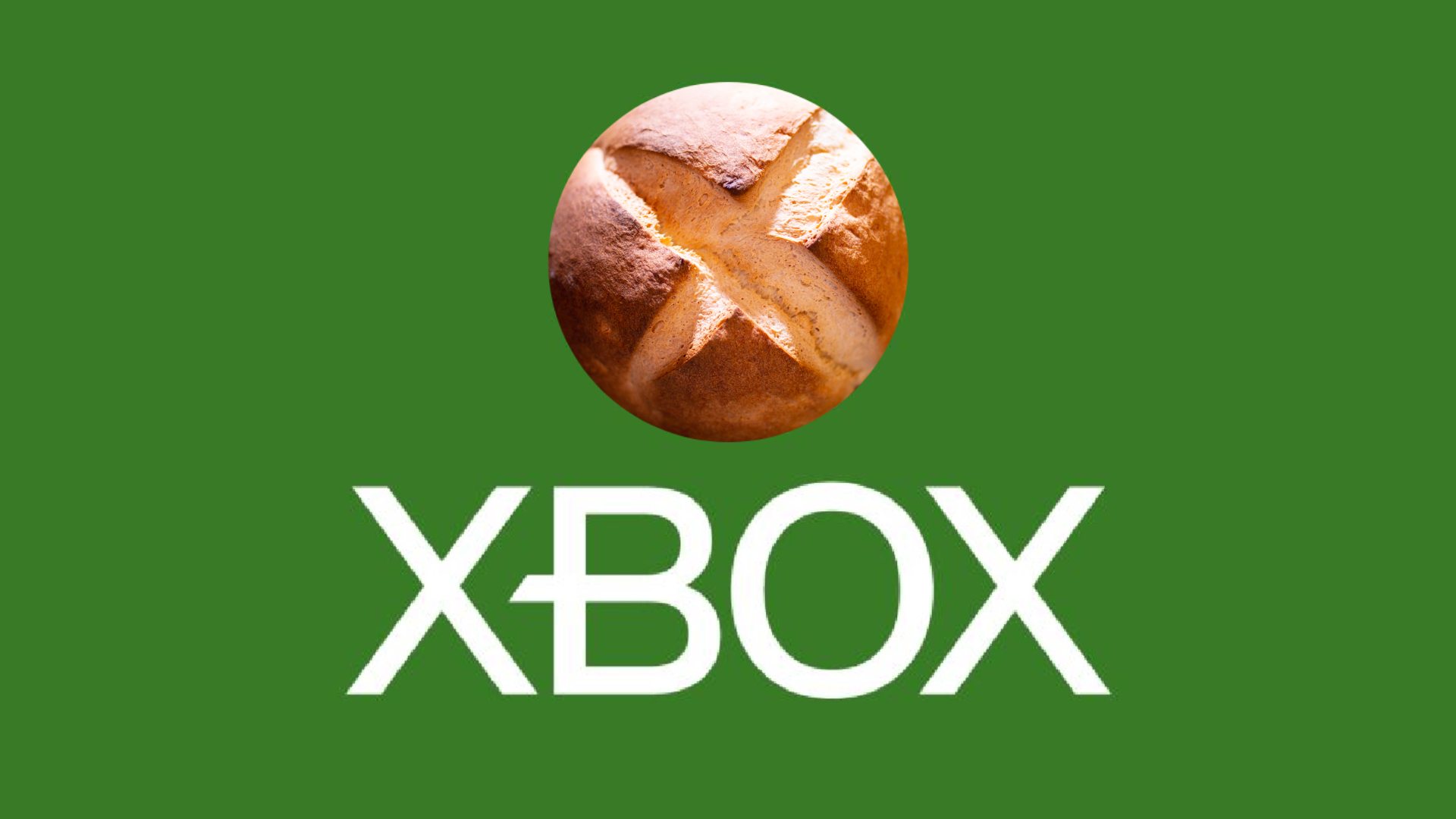 A loaf of bread scored with an X used in place of the Xbox logo.