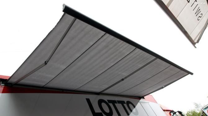 Retractable awnings don't keep the mechanics warm but they certainly help when it's raining