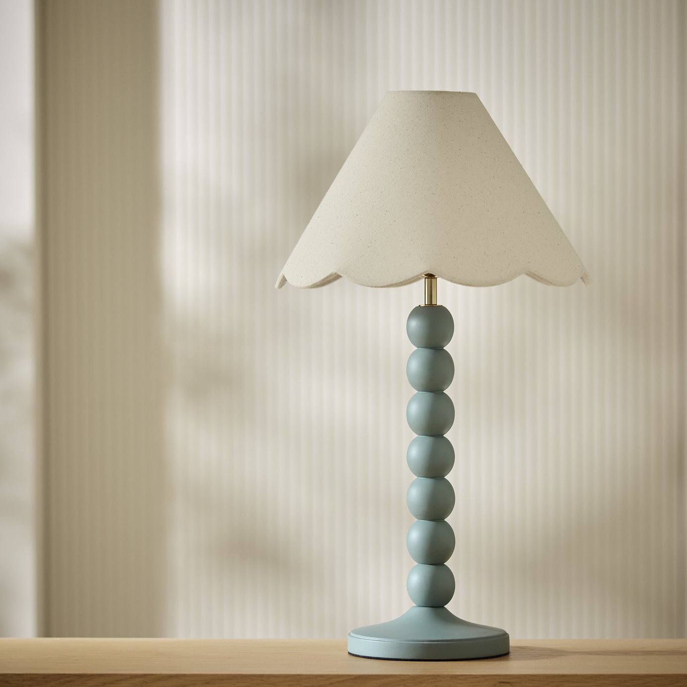 Habitat Bobbin Mango Wood Table Lamp Base Only - Blue