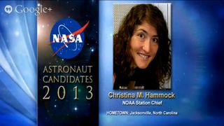NASA's astronaut candidates for 2013, including Christina M. Hammock, were announced on June 17, 2013.
