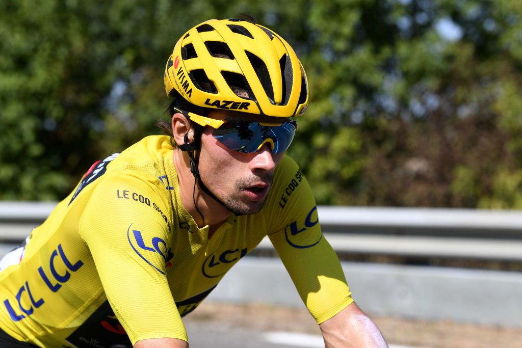 GRAND COLOMBIER FRANCE SEPTEMBER 13 Primoz Roglic of Slovenia and Team Jumbo Visma Yellow Leader Jersey during the 107th Tour de France 2020 Stage 15 a 1745km stage from Lyon to Grand Colombier 1501m TDF2020 LeTour on September 13 2020 in Grand Colombier France Photo by Tim de WaeleGetty Images