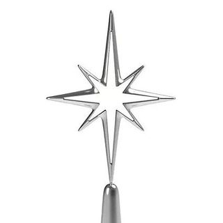 A star shaped Christmas tree topper on a white background