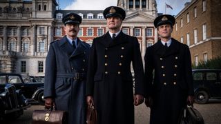 Colin Firth, Matthew Macfadyen, and Johnny Flynn in Operation Mincemeat