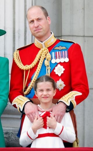 Prince William and Princess Charlotte at Trooping the Colour in 2023